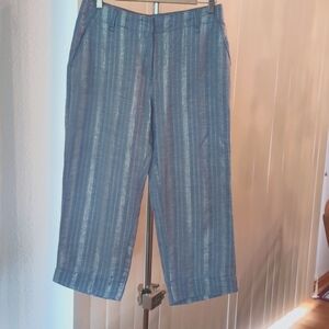 TOMMY BAHAMA STRIPING SILVER CROP PANTS /S